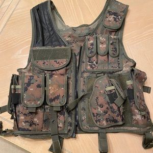 Camo Tactical Vest used in playing Airsoft.